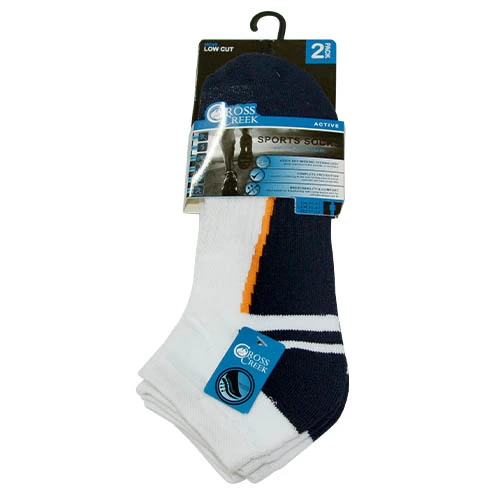 Cross Creek Anklet 2PK Socks - White/Navy