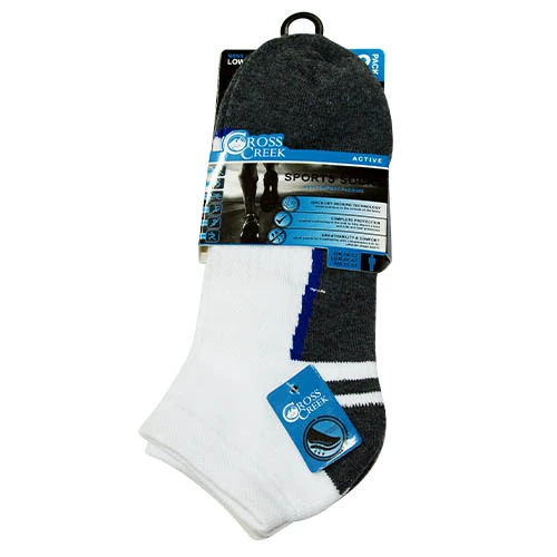 Cross Creek Anklet 2PK Socks - White/Grey