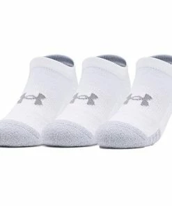 Under Armour Heatgear No Show Socks - White 1346755-100