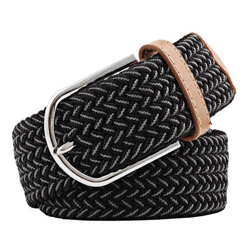 Cross Creek Weave Belt - Black/White