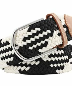 Cross Creek Weave Belt - Check Black/White