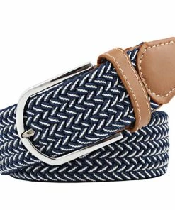Cross Creek Weave Belt - Navy/White