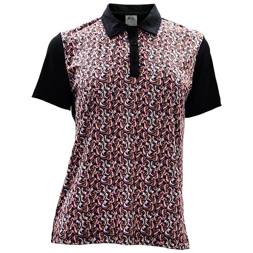 Cross Creek Abstract Ladies Shirt CCL109 - Black