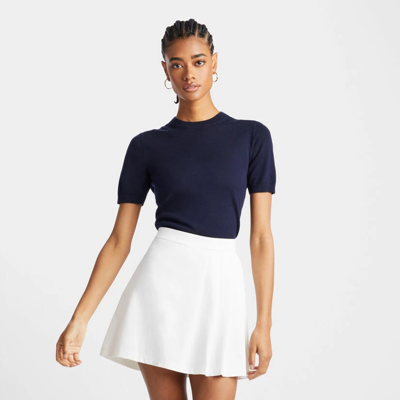 MERINO WOOL EASY CARE SHORT SLEEVE SWEATER - Image 3