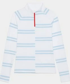 OFFSET STRIPE TECH JERSEY QUARTER ZIP PULLOVER