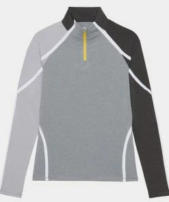 COLOUR BLOCK TECH JERSEY QUARTER ZIP MID LAYER