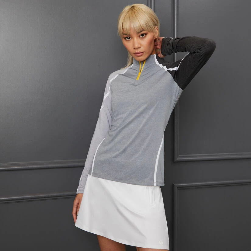 COLOUR BLOCK TECH JERSEY QUARTER ZIP MID LAYER - Image 2