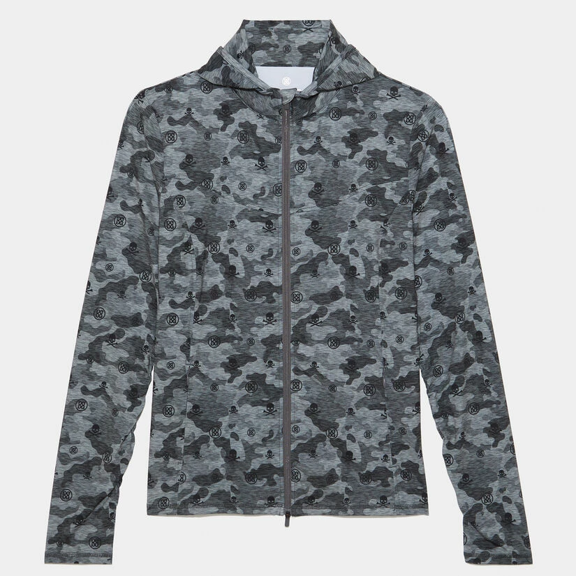 ICON CAMO HOODED TECH INTERLOCK FULL ZIP MID LAYER