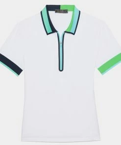 CONTRAST COLLAR TECH PIQUÉ QUARTER ZIP POLO