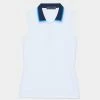 GRADIENT COLLAR SILKY TECH NYLON SLEEVELESS POLO