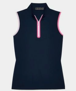 MOCK NECK SILKY TECH NYLON QUARTER ZIP POLO