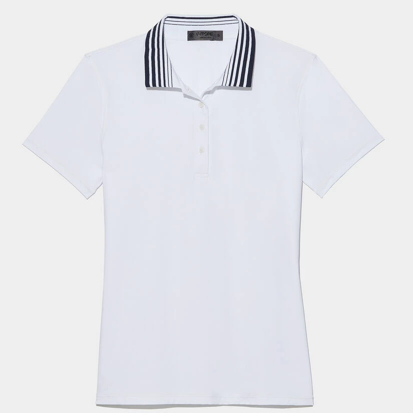 PLEATED COLLAR SILKY TECH NYLON POLO
