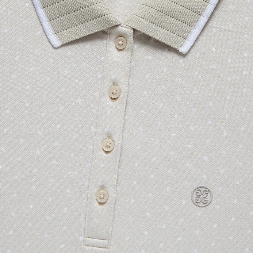 POLKA DOT JACQUARD PLEATED COLLAR SLEEVELESS POLO - Image 6