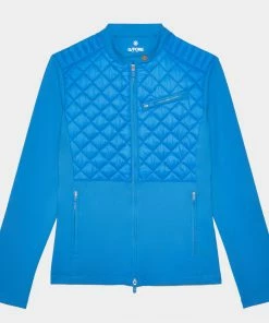 HYBRID QUILTED NYLON & TECH INTERLOCK SLIM FIT JACKET