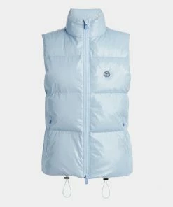 QUILTED POLISHED NYLON MERINO WOOL LINED PUFFER VEST