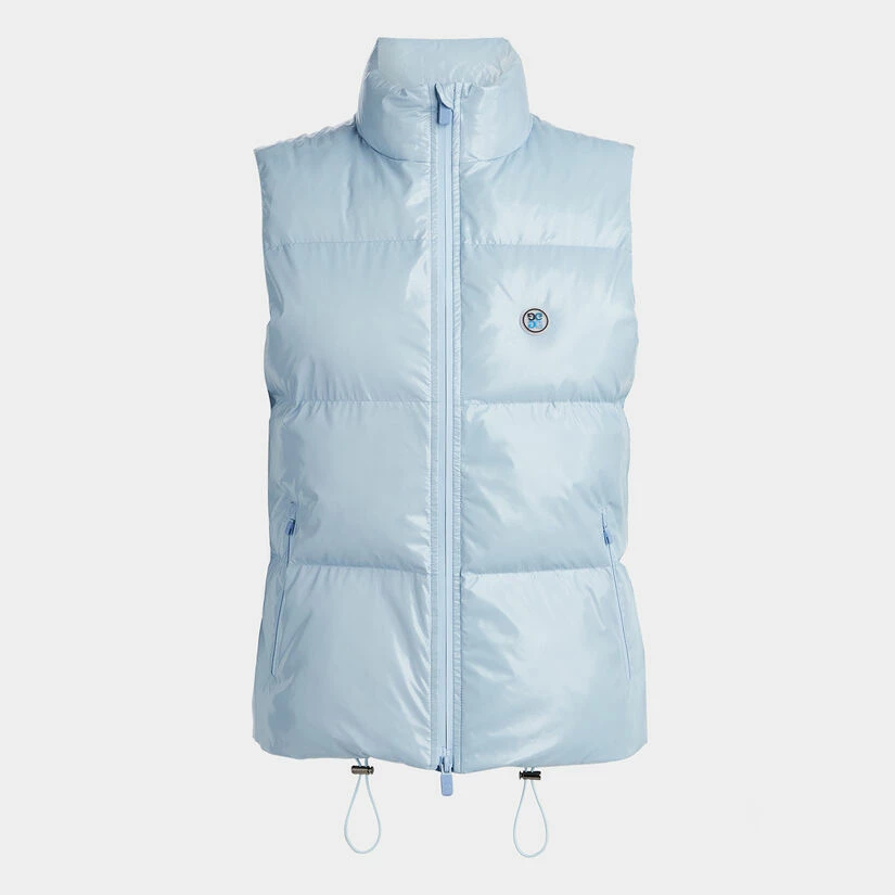 QUILTED POLISHED NYLON MERINO WOOL LINED PUFFER VEST