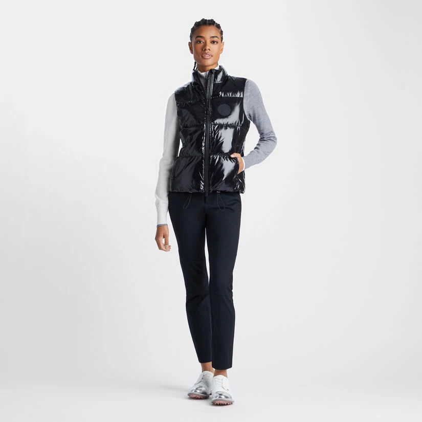 QUILTED POLISHED NYLON MERINO WOOL LINED PUFFER VEST - Image 4