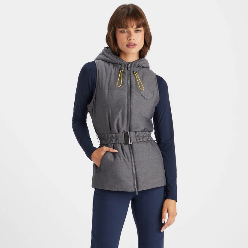 MERINO WOOL LINED QUILTED NYLON HOODED PUFFER VEST - Image 3