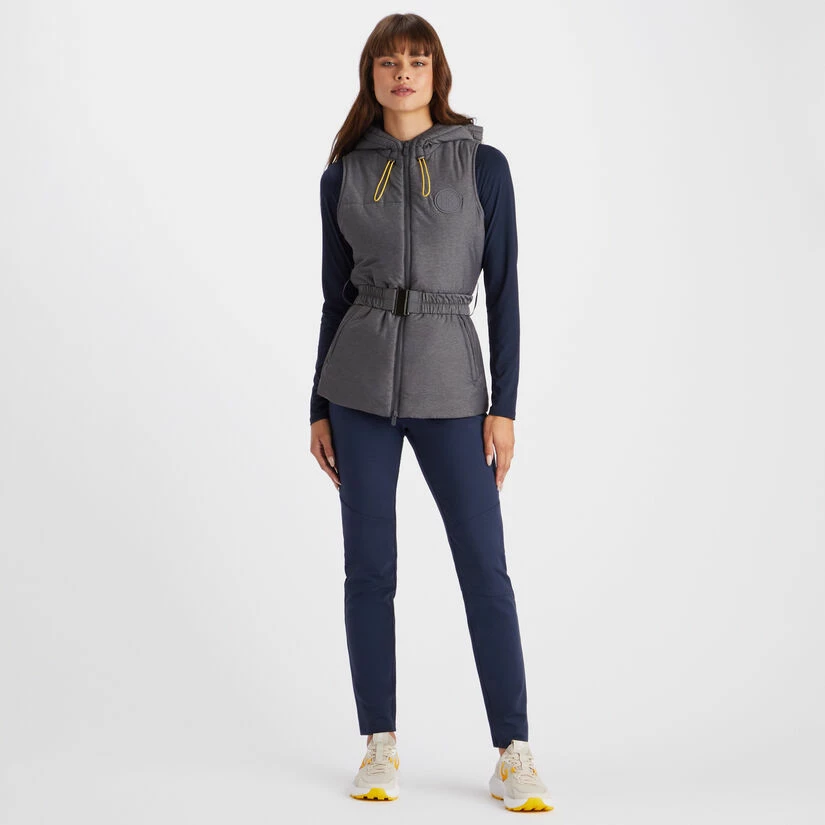 MERINO WOOL LINED QUILTED NYLON HOODED PUFFER VEST - Image 4