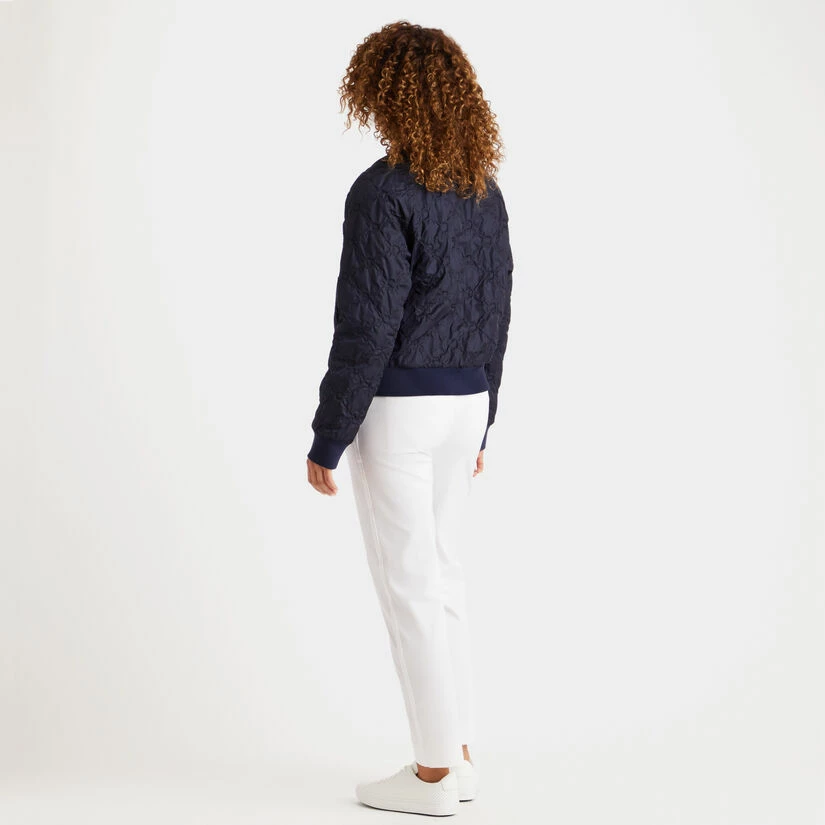 RIB COLLAR EMBOSSED BOMBER JACKET - Image 5