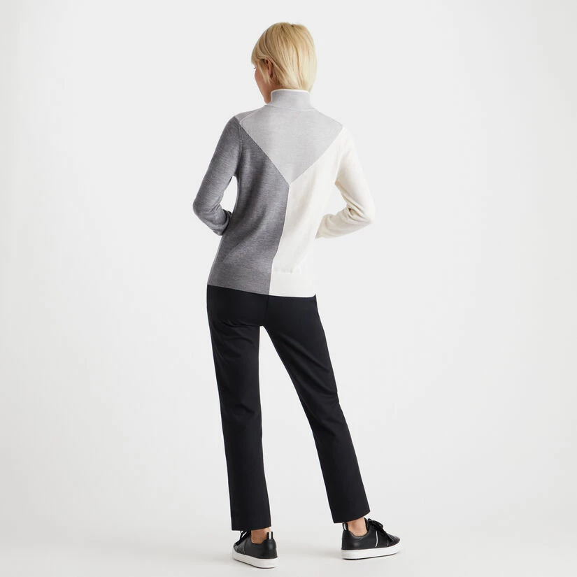 COLOUR BLOCK MERINO WOOL QUARTER ZIP SWEATER - Image 5