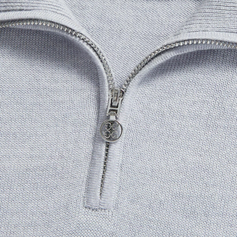 COLOUR BLOCK MERINO WOOL QUARTER ZIP SWEATER - Image 6