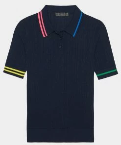 CONTRAST COLLAR RIB COTTON BLEND POLO