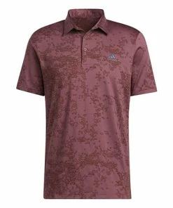 Adidas Jacquard Polo Shirt - Crimson HF6615