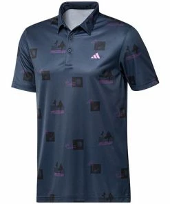 Adidas Allover Print Shirt - Navy HS7577