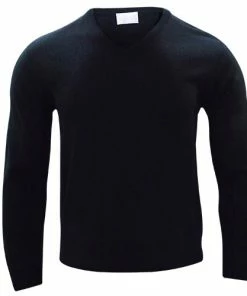 Le Mans Plain V Neck - Black MV201